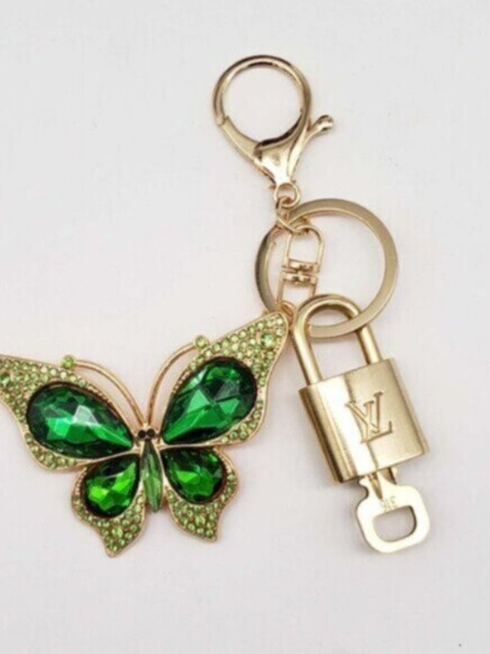 Louis Vuitton Gold Lock 🔒 Authentic LV Key + Unbranded Butterfly Bag Charm - Picture 2 of 8